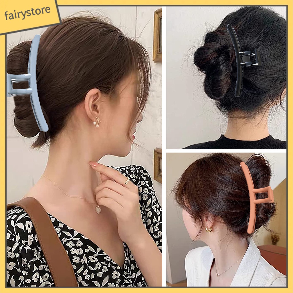 Kẹp Tóc Cá Mập Màu Trơn Chống Trượt Tiện Dụng