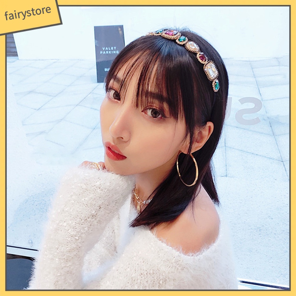 Băng Đô Cài Tóc Đính Đá Lấp Lánh Chống Trượt Cho Nữ