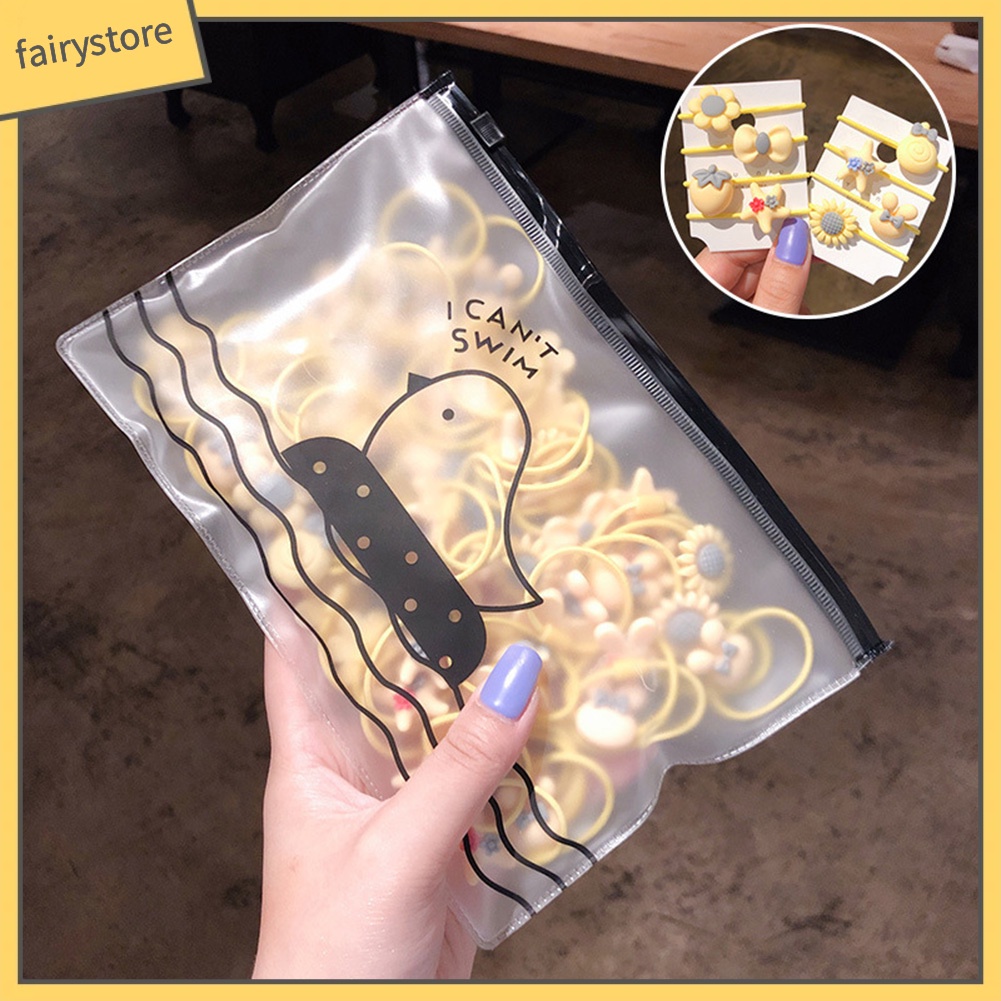 Túi 20 Dây Cột Tóc Co Giãn Đính Hoa Thời Trang Cho Nữ