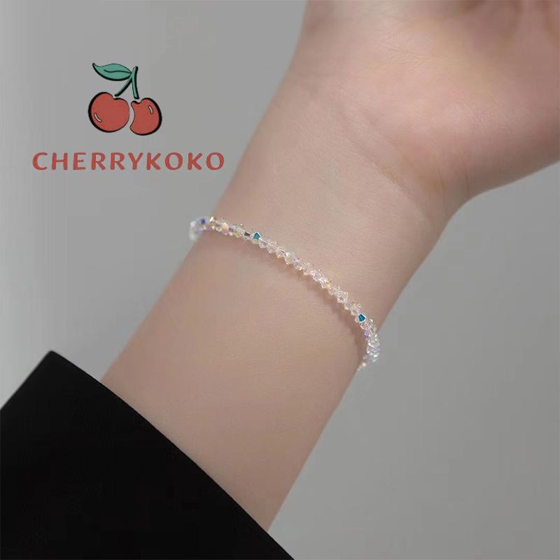🍒🍒CHERRYKOKO Siêu Flash!Hàng Chính Hãng Vòng Đeo Tay Siêu Mỏng Đính Pha Lê Đơn Giản Kết Cấu Nhẹ Sang Trọng Cho Nữ