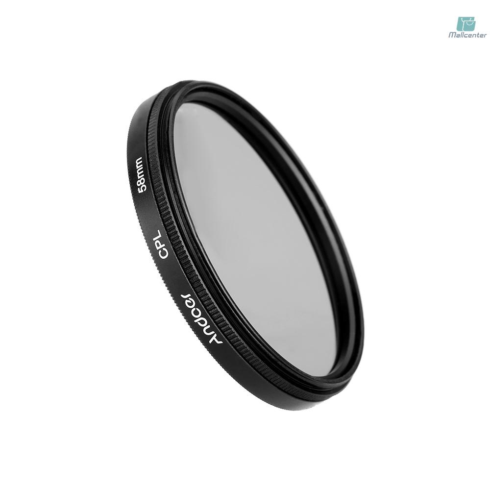 Andoer 58mm Digital Slim CPL Circular Polarizer Polarizing Glass Filter for    DSLR Camera Lens