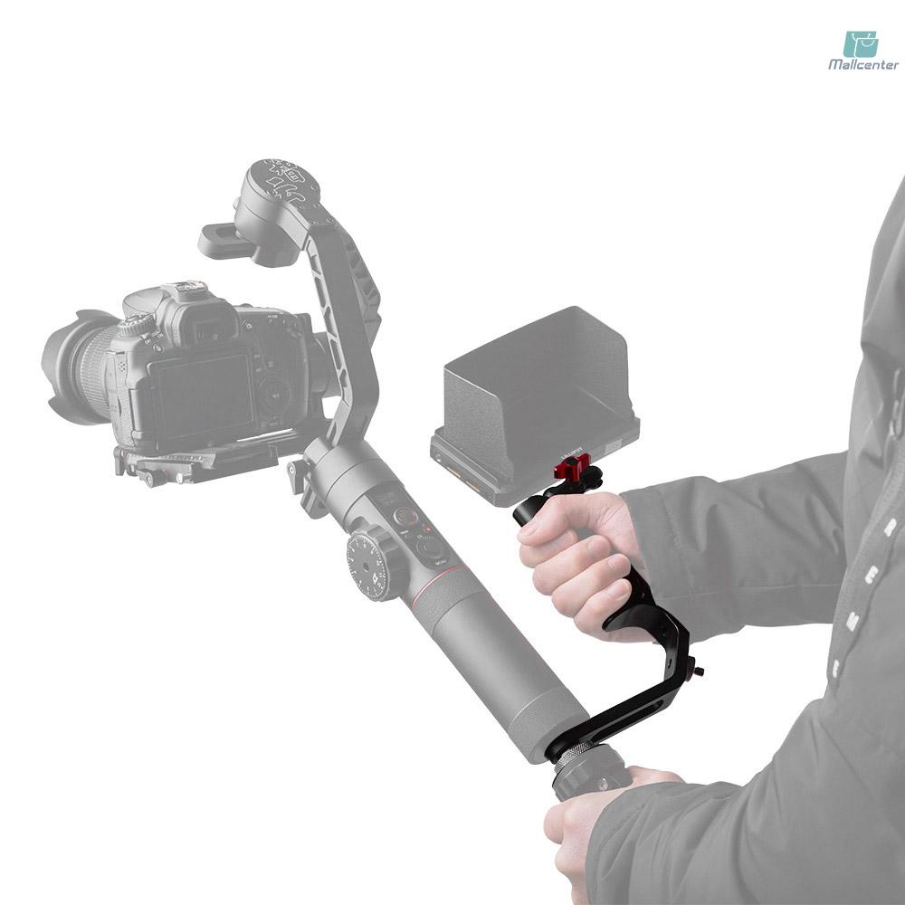 DF DIGITALFOTO M-0667II Universal L Bracket with Cold Shoe Mount for DJI Zhiyun FeiyuTech MOZA and More Single Handle Gimbals