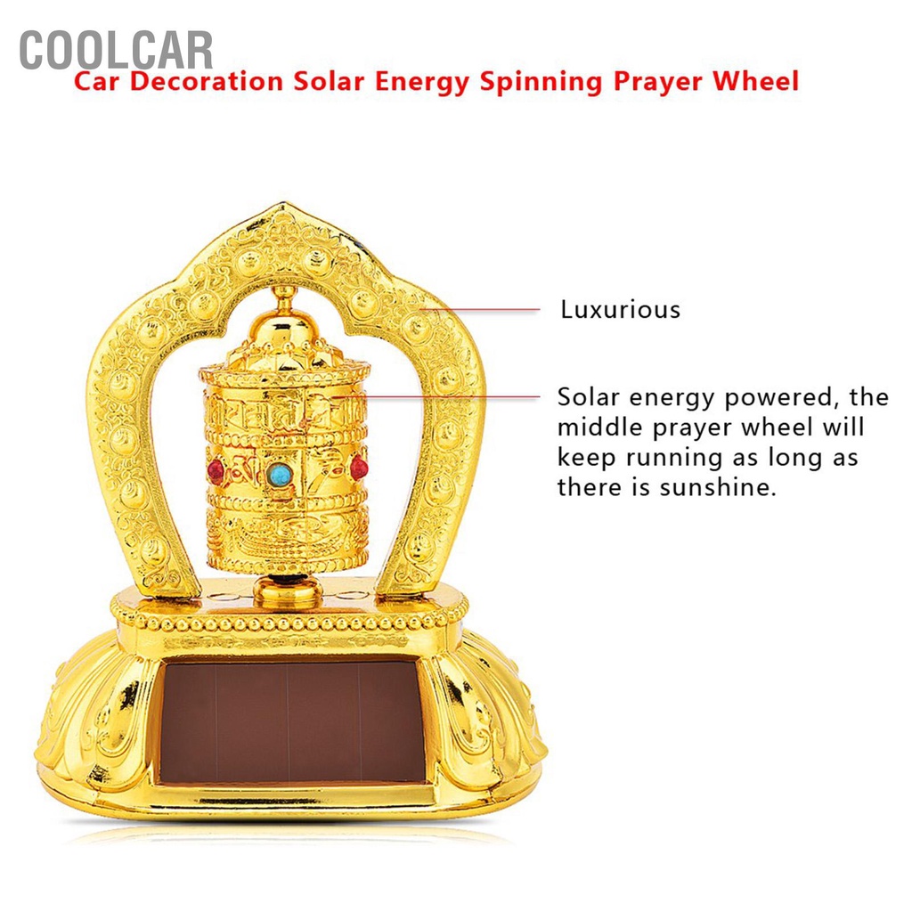 Đồ Trang Trí Phật Giáo Tây Tạng Cầu Nguyện Quay Năng Lượng Mặt Trời cho Nội Thất Xe Hơi - CoolCar