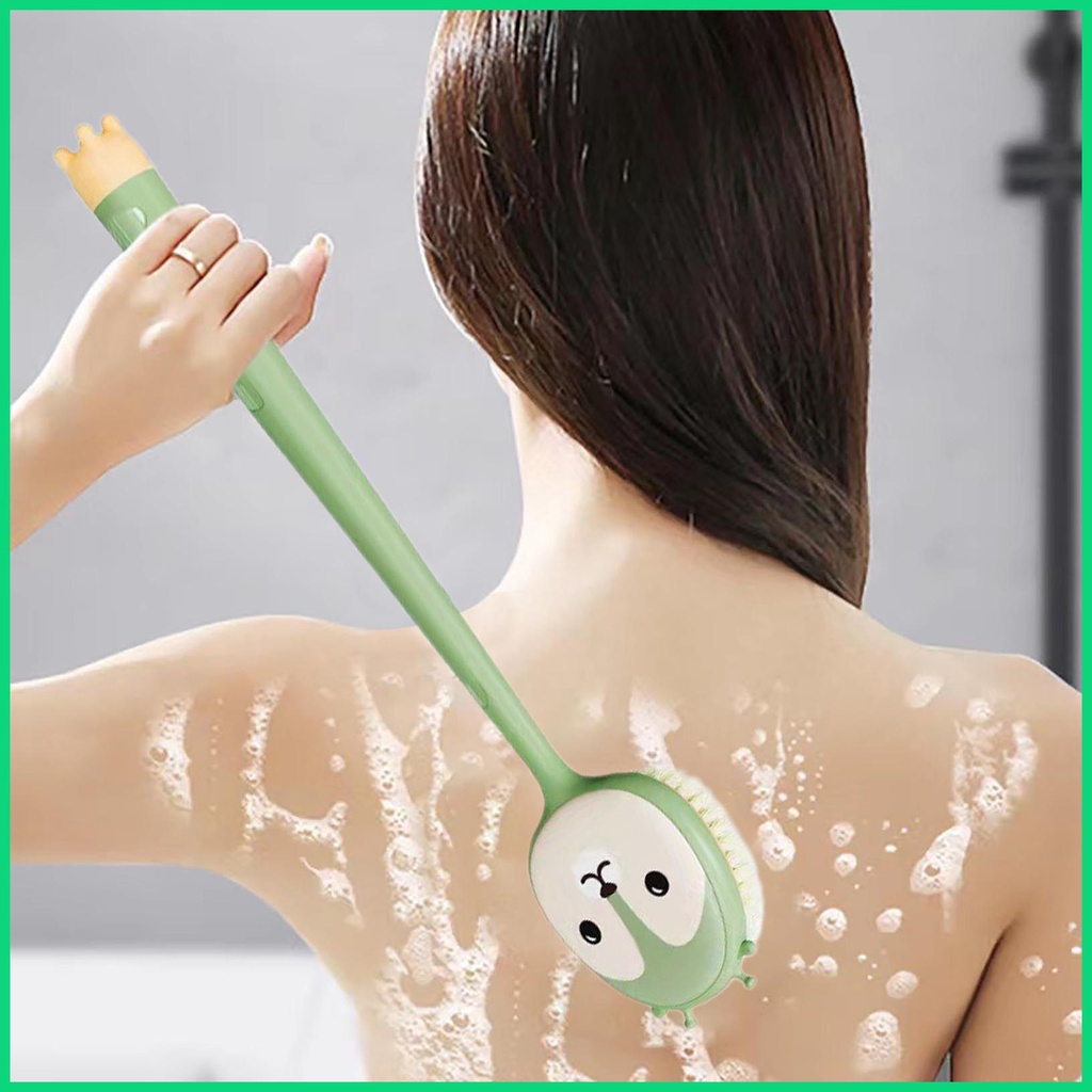 Bàn Chải Chà Lưng 2 Trong 1 Hai Mặt Cán Dài Tiện Dụng Cho Nhà Tắm