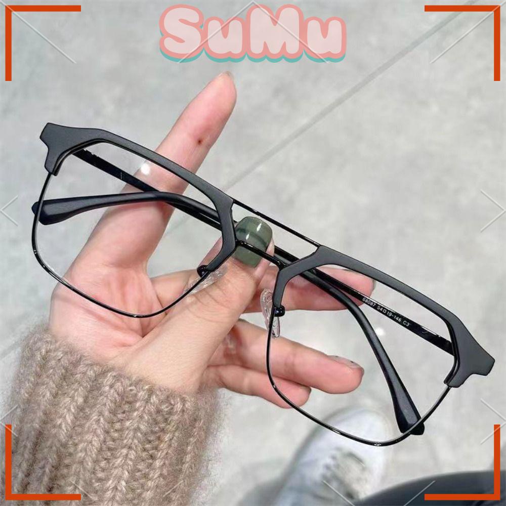 SUMU Kính Gọng Vuông Kim Loại Siêu Nhẹ Thời Trang Cho Nam Nữ