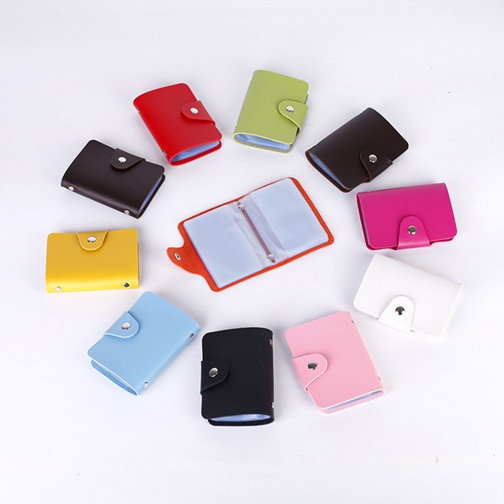 Ví Đựng Thẻ ATM Nam Nữ Chất Liệu Da 8 Ngăn, Ví Mini Cầm Tay Để Card Siêu Thị, Bóp Đựng Căn Cước Visa CMND Tiện Dụng