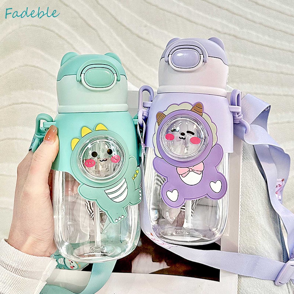 Bình Nước 660ml Bằng Nhựa Chống Tràn Dễ Thương Cho Bé