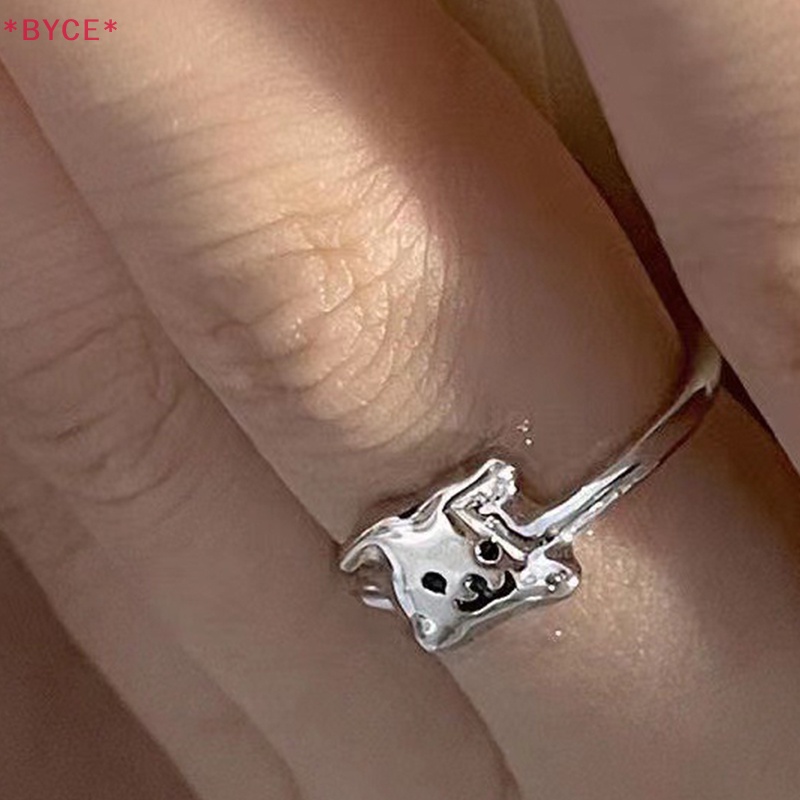 Nhẫn Mạ Bạc Hình Chú Chó Hoạt Họa Đáng Yêu Có Thể Điều Chỉnh Cho Nữ Mới