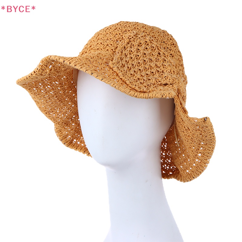 Mũ Cói Chống Nắng Đi Biển Mùa Hè Có Nơ Gấp Gọn Cho Nữ Mới