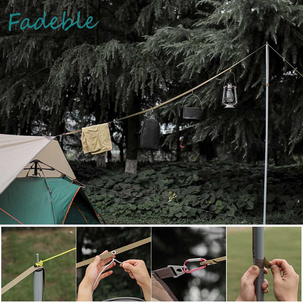 Dây Treo Lều Cắm Trại Kèm Móc Kẹp Tiện Dụng