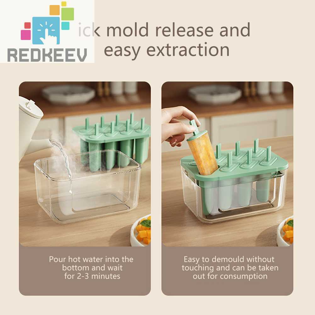Khuôn Làm Kem / Tráng Miệng Có Nắp Đậy An Toàn Thực Phẩm
