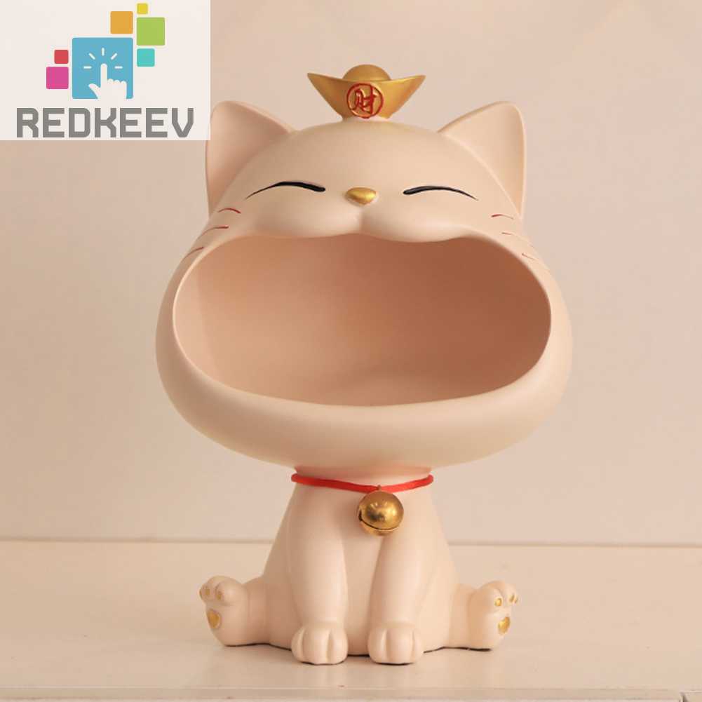 Giá Đỡ Chìa Khóa Bằng Nhựa Resin Hình Mèo May Mắn Cho Quán Cà Phê