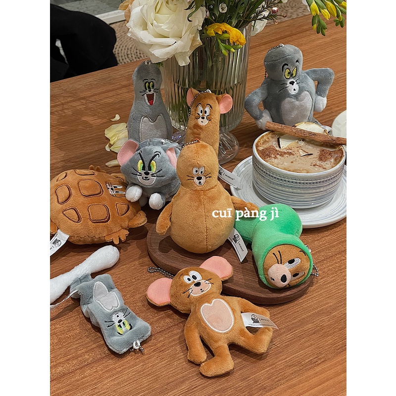 Móc Khóa Hình Mèo Tom Và Chuột Jerry Nhồi Bông Dễ Thương