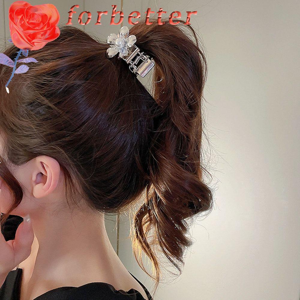 Kẹp Tóc Đuôi Ngựa Đính Hoa Đơn Giản Ngọt Ngào Cho Nữ Giá Đỡ