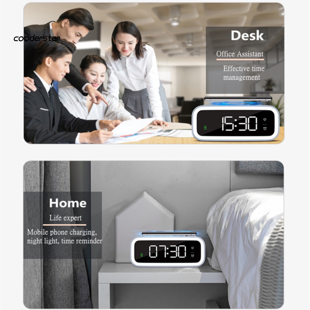 Đồng Hồ Báo Thức Kỹ Thuật Số Phát Sáng Chạy Pin Có Thể Sạc Lại