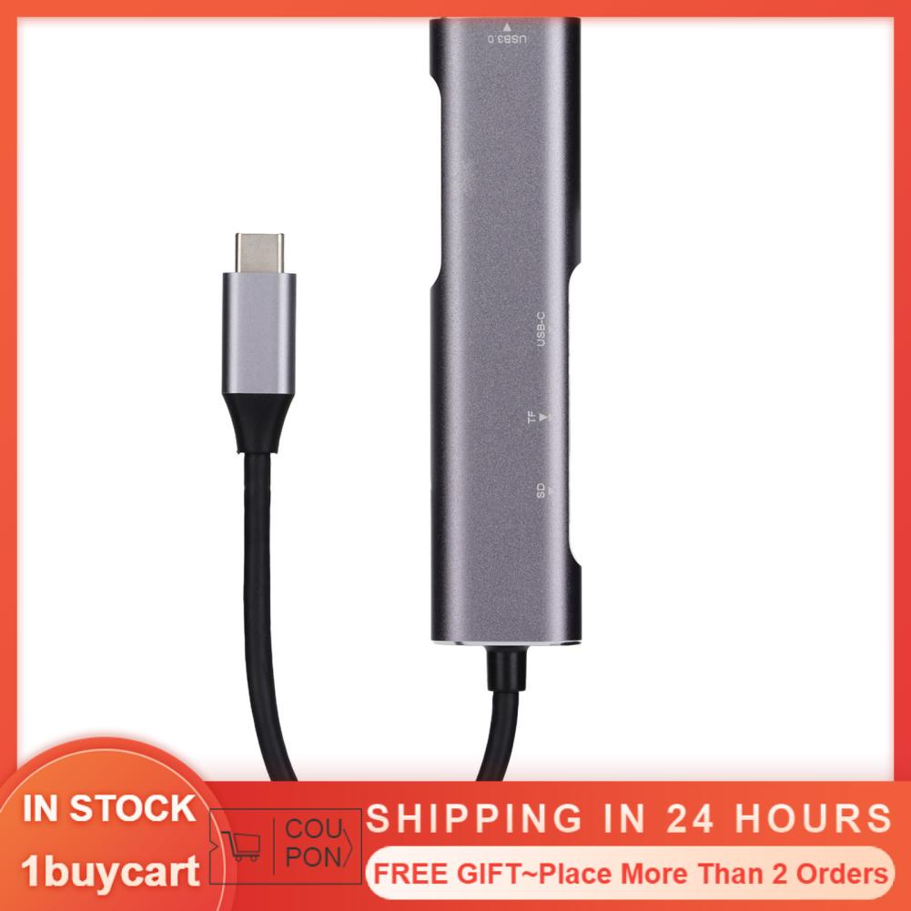 1buycart1 Type C To USB 3.0 Hub  Fast Transmission Convenient 5 in 1 Hub PD Charging  for Mobile Phone for