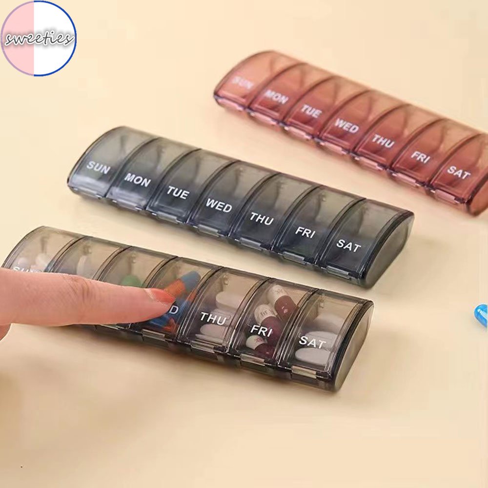 Hộp Đựng Thuốc 7 Ngày Trong Suốt Hình Chữ Nhật Tiện Dụng