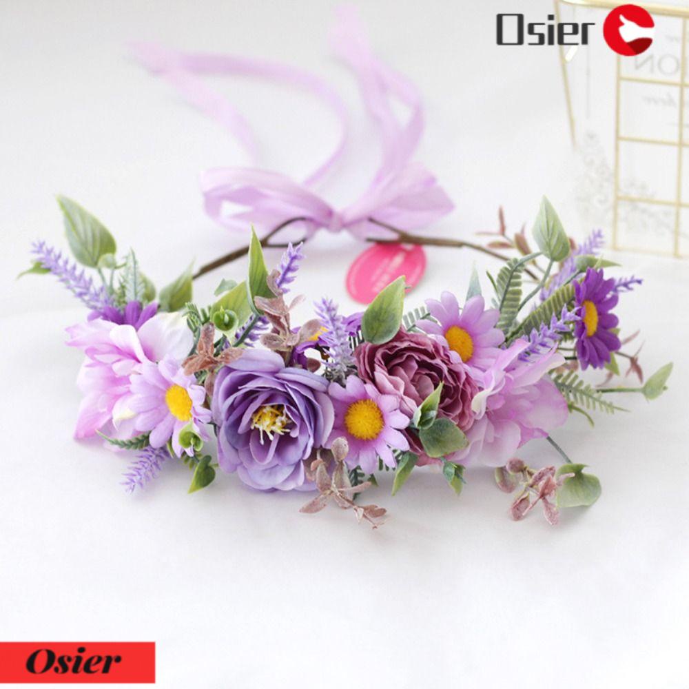 1 Băng Đô Cài Tóc Hình Vương Miện Đính Hoa Sang Trọng Cho Cô Dâu