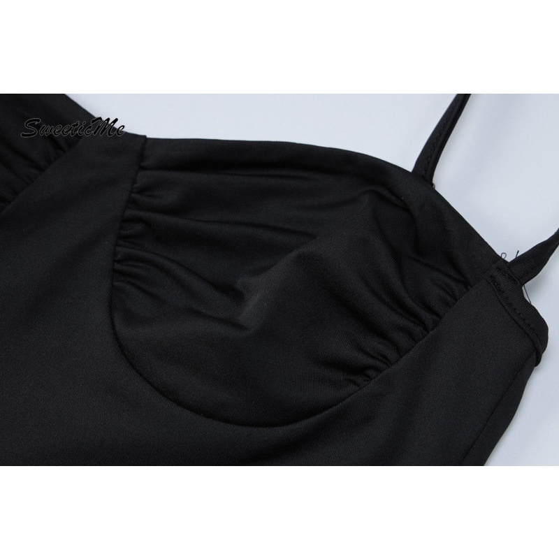 Set Áo Hở Lưng + Chân Váy Dài Màu Trơn Thời Trang 2023 Gợi Cảm Cho Nữ