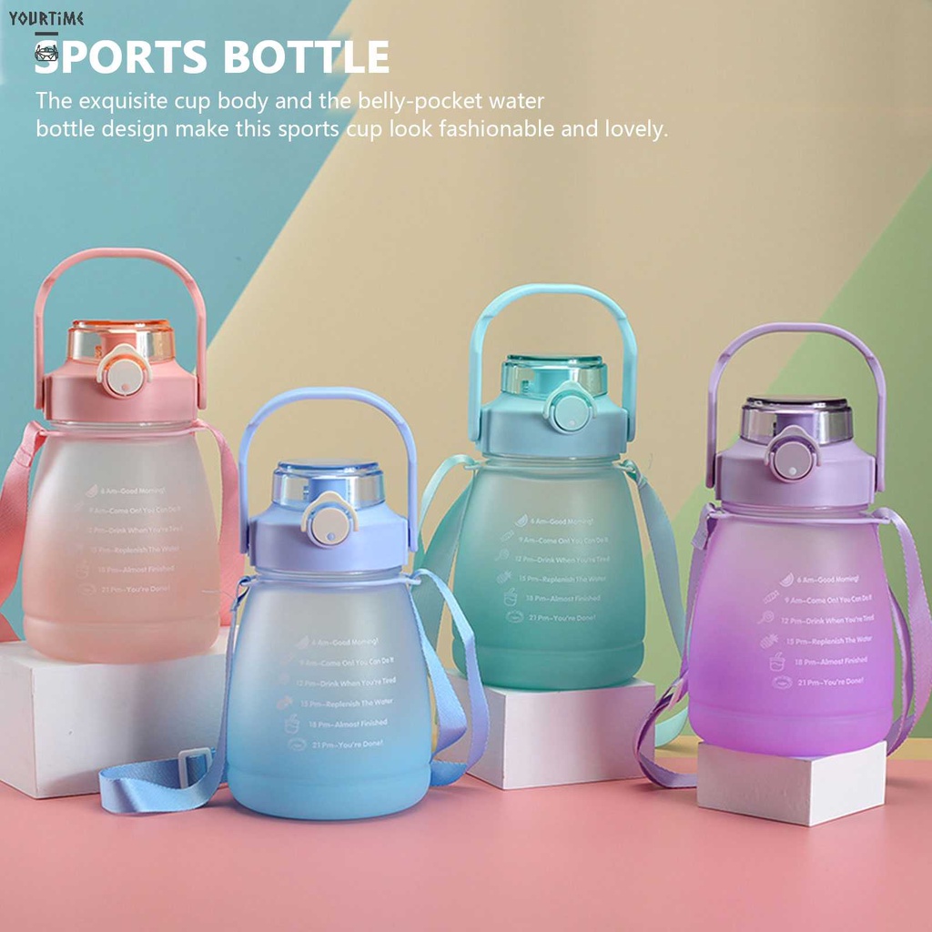 Bình Nước Nhựa 1300ml Màu Gradient Dễ Thương