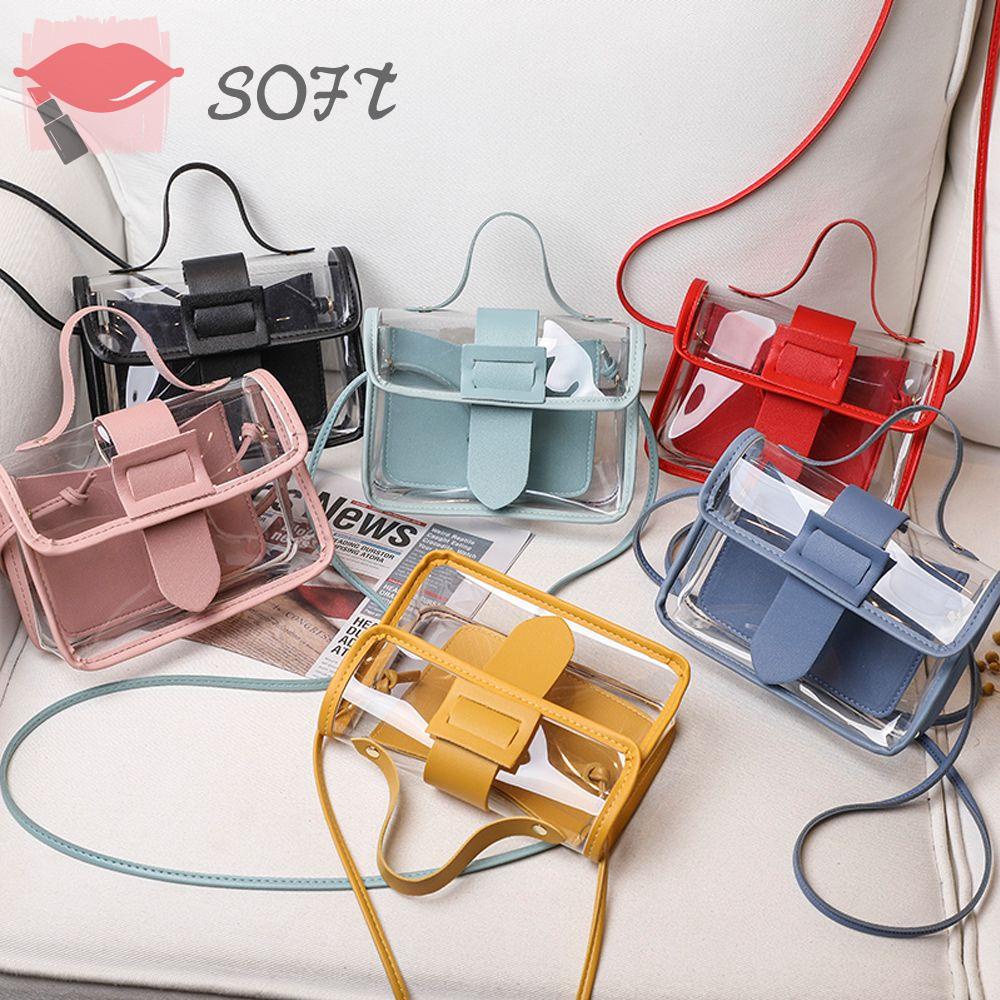 Túi Đeo Chéo Bằng PVC Trong Suốt Hình Vuông Thời Trang