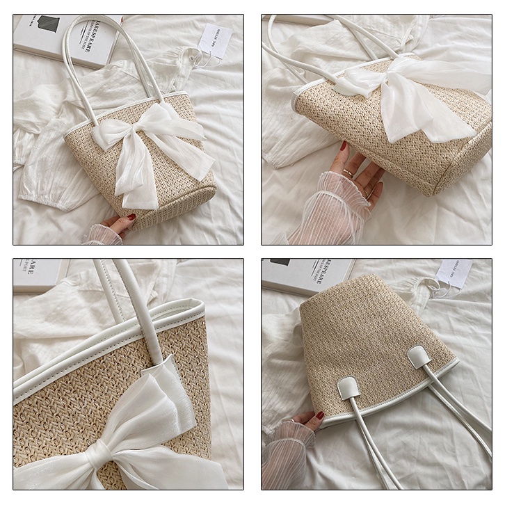 Túi Cói Đeo Vai Sức Chứa Lớn Mẫu Mới 2023 Thời Trang Mùa Hè Cho Nữ