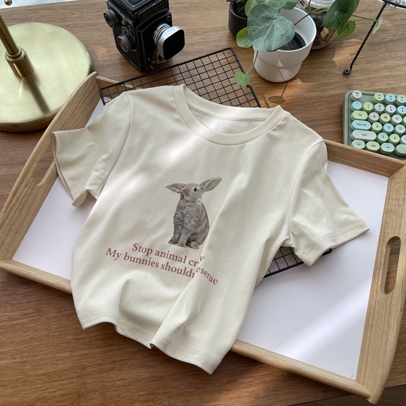 Áo Thun Tay Ngắn Cổ Tròn In Hình Thời Trang Mùa Hè Mới Cho Nữ