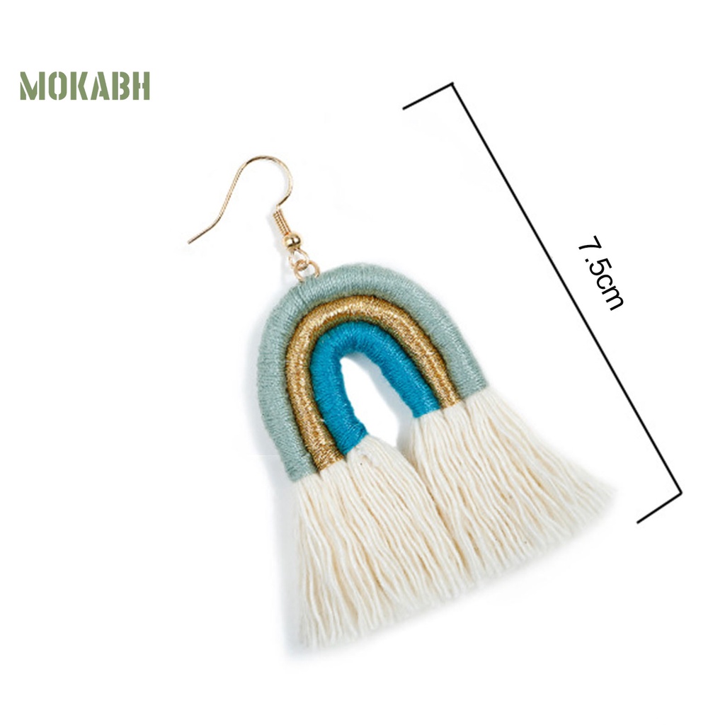 1 Cặp Bông Tai Cầu Vồng Nhiều Lớp Phong Cách Bohemian Quyến Rũ