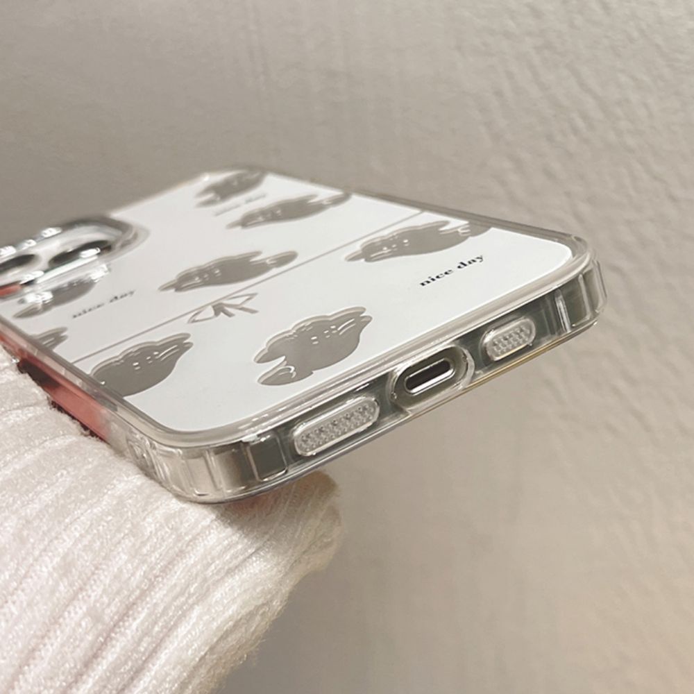 Ốp Điện Thoại TPU Mềm Chống Sốc Tráng Gương Họa Tiết Cún Hoạt Hình Cho IPhone 11 14 13 12 Pro Max
