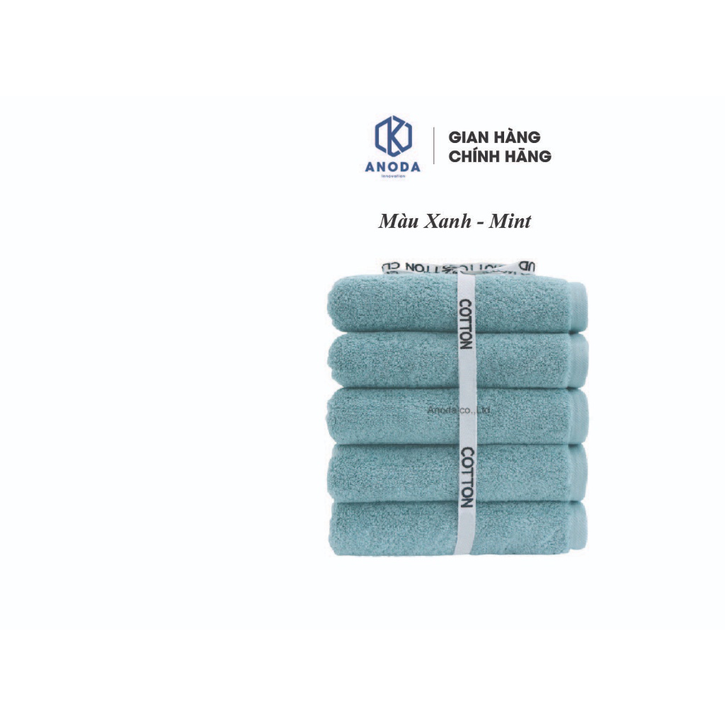 Khăn Tắm Cao Cấp Anoda Màu Xanh Mint - Vua Khăn Dùng Cho Gia Đình Spa Khách Sạn 100% Cotton Thấm Hút Không Ra Màu- 40x80