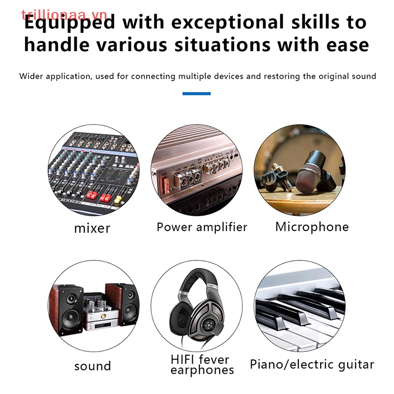 Đầu Nối Chuyển Đổi Âm Thanh Từ Giắc Cắm 6.35mm Sang Ổ Cắm 3.5mm 1 / 4 "1 / 8" 6.35 Sang 3.5 VN