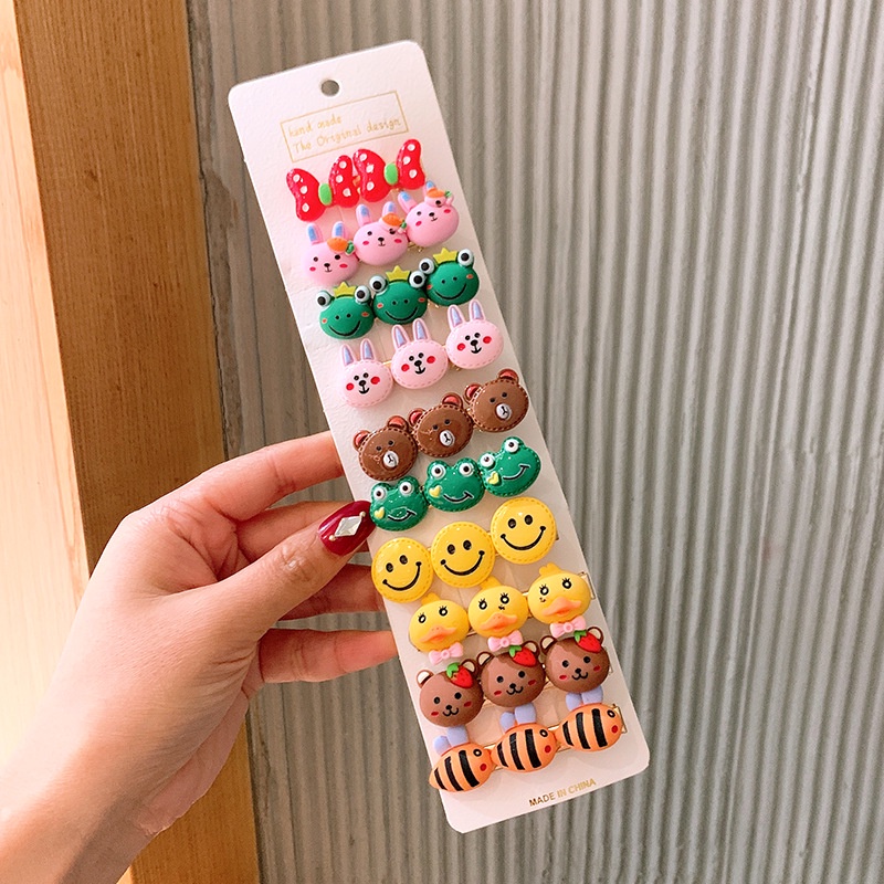 PVN43624 SET 10 Kẹp Tóc Hình Hoa / Trái Cây Xinh Xắn Cho Bé Gái