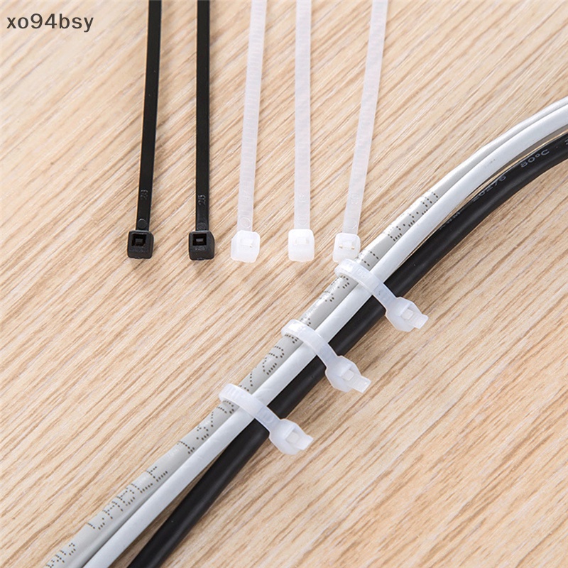 Xo94bsy 100 Dây Rút nylon Màu Trắng Đen Khóa Dây Cáp Tự Động vn