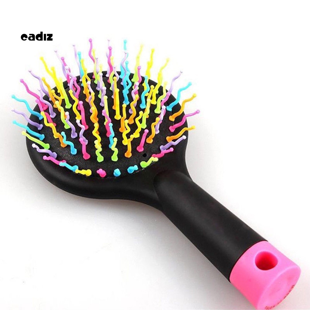 Lược Chải Tóc 2 Trong 1 Chống Tĩnh Điện Mát Xa Da Đầu Màu Sắc Cầu Vồng Xinh Xắn