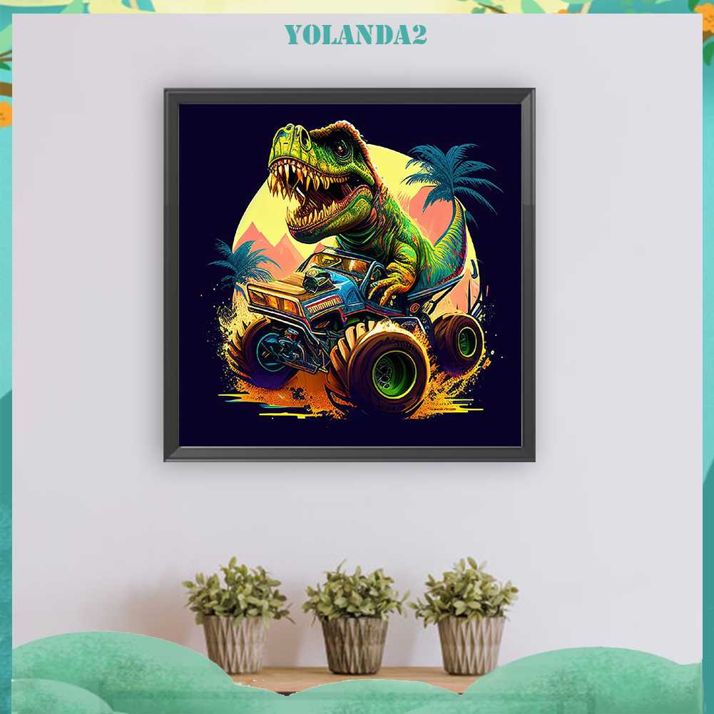 Tranh Đính Đá Kim Cương Toàn Bộ 5D DIY Hình Khủng Long