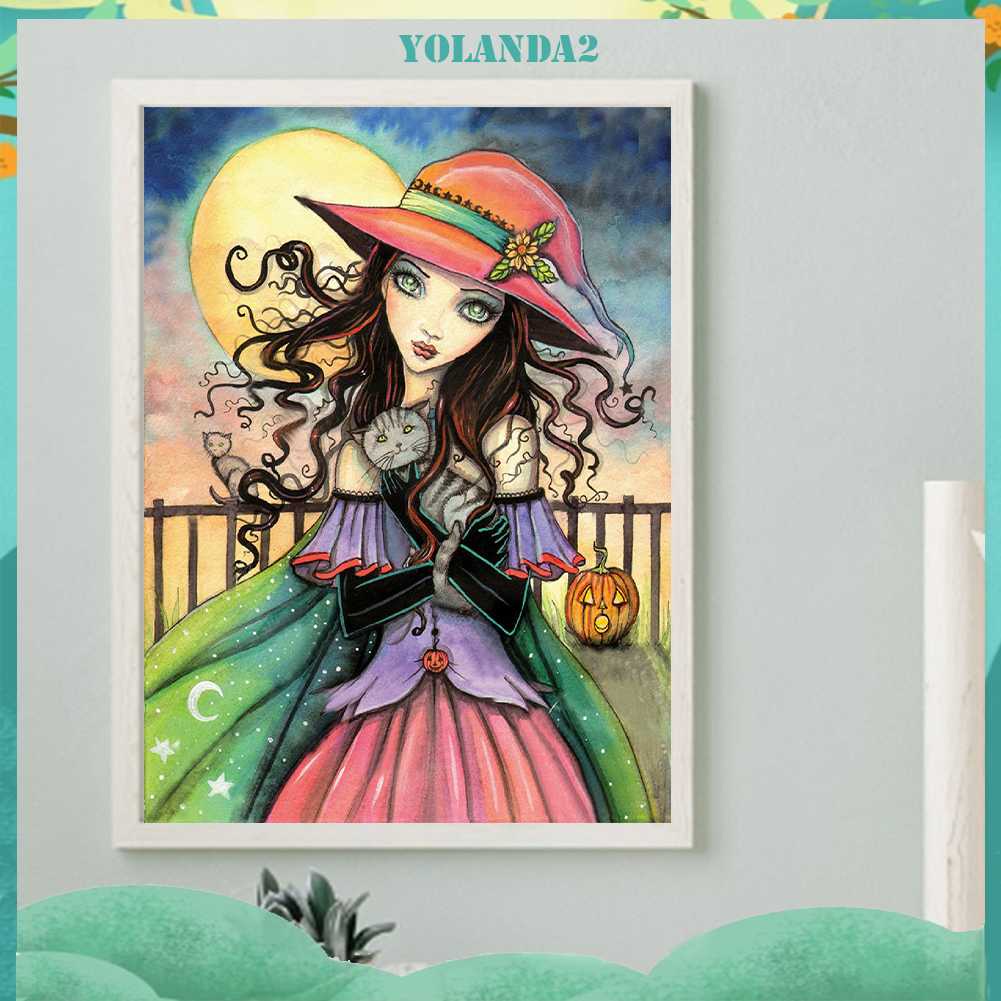 Tranh Đính Đá Kim Cương Toàn Bộ 5D DIY Hình Vẽ Cô Gái Gothic Trang Trí Nhà Cửa