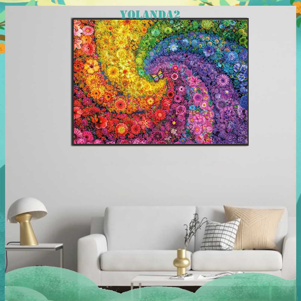 Tranh Đính Đá Kim Cương Toàn Bộ 5D DIY Hình Vẽ Hoa Trang Trí Nhà Cửa