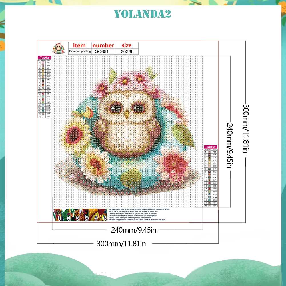 Tranh Đính Đá Kim Cương Toàn Bộ 5D DIY Hình Vẽ Con Cú