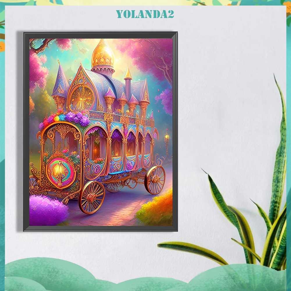 Tranh Đính Đá Kim Cương Toàn Bộ 5D DIY Hình Vẽ Đoàn Tàu Trang Trí Nhà