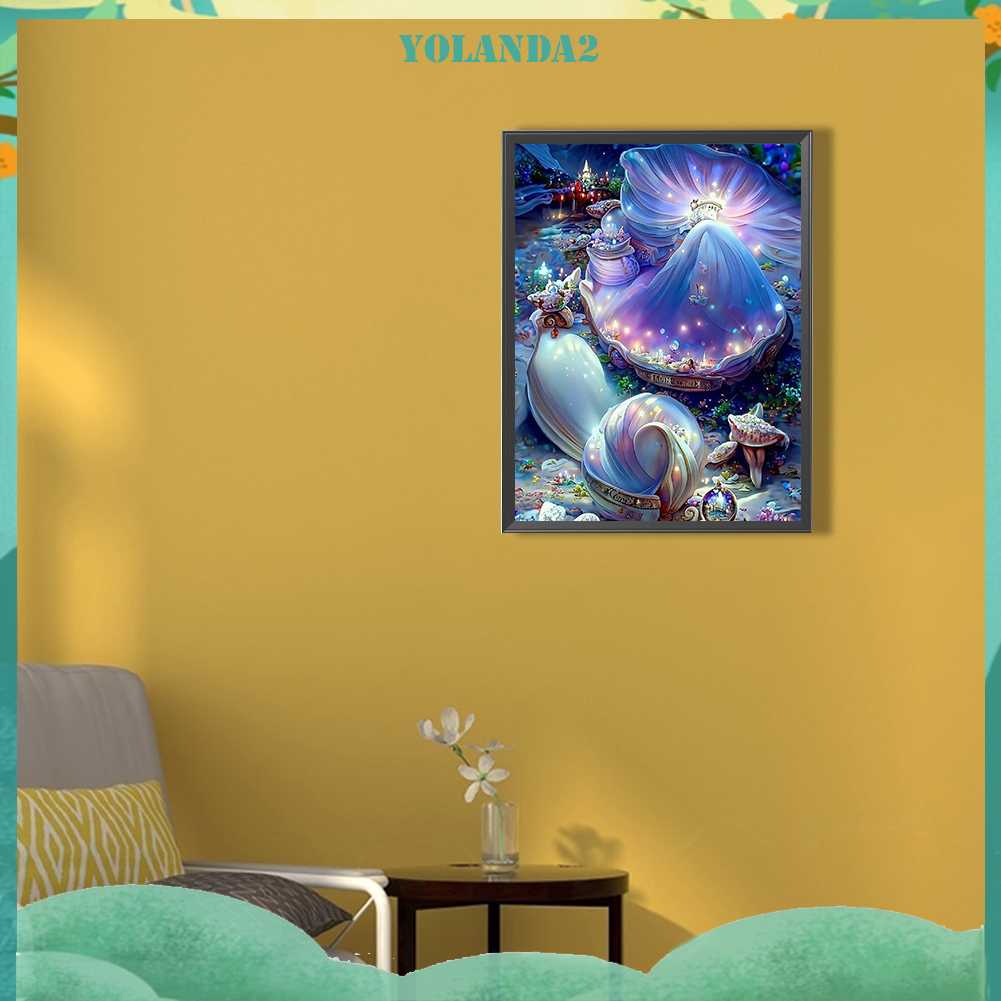 Bộ Tranh Đính Đá 5D Họa Tiết Vỏ Sò Độc Đáo DIY Dùng Trang Trí Nhà Cửa