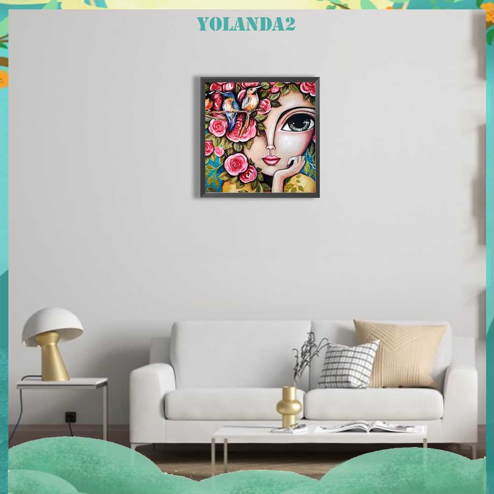 Tranh Đính Đá Kim Cương Toàn Bộ 5D DIY Hình Vẽ Cô Gái Trang Trí Nhà Cửa