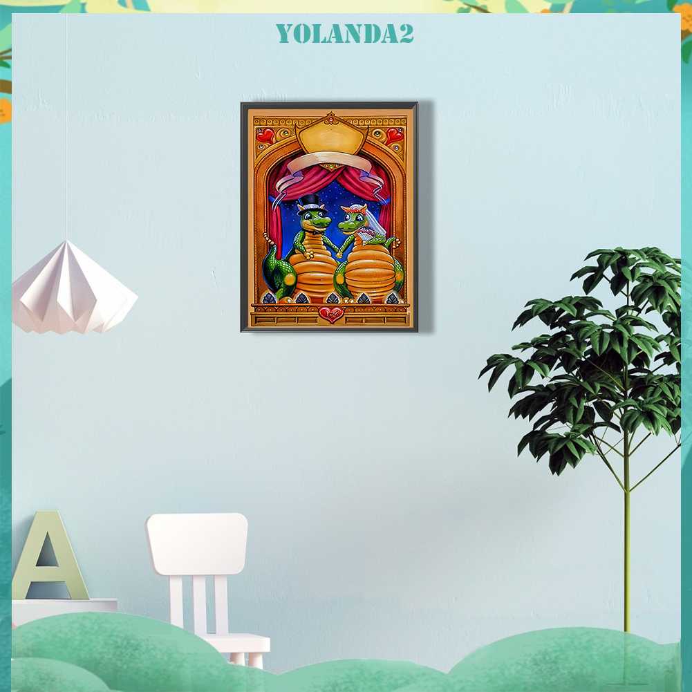 Tranh Đính Đá Kim Cương Toàn Bộ 5D DIY Hình Vẽ Khủng Long