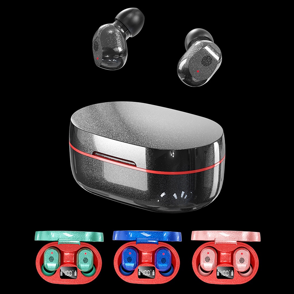 Tai Nghe Thể Thao Không Dây Bluetooth 5.0 Chống Nước IPX5 Màn Hình LED Cảm Ứng Vân Tay Và Phụ Kiện