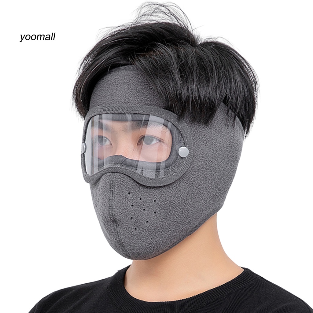 Mũ Đi Xe Đạp Màu Trơn Co Giãn Bảo Vệ Tai Có Thể Tháo Rời Kèm Kính Bảo Vệ Khuôn Mặt 20