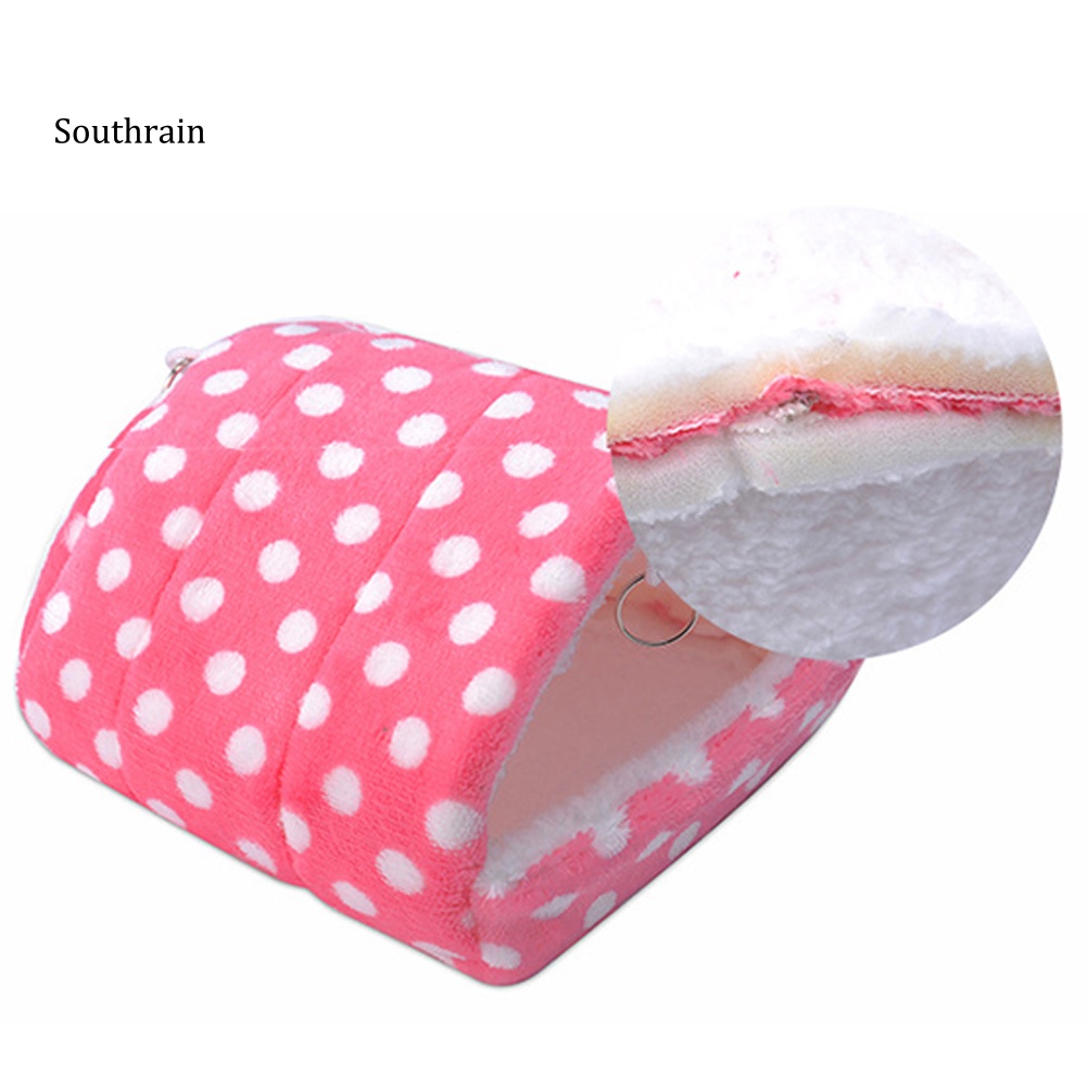 Nhà Treo Mềm Mại Họa Tiết Chấm Bi Cho Hamster Chinchilla