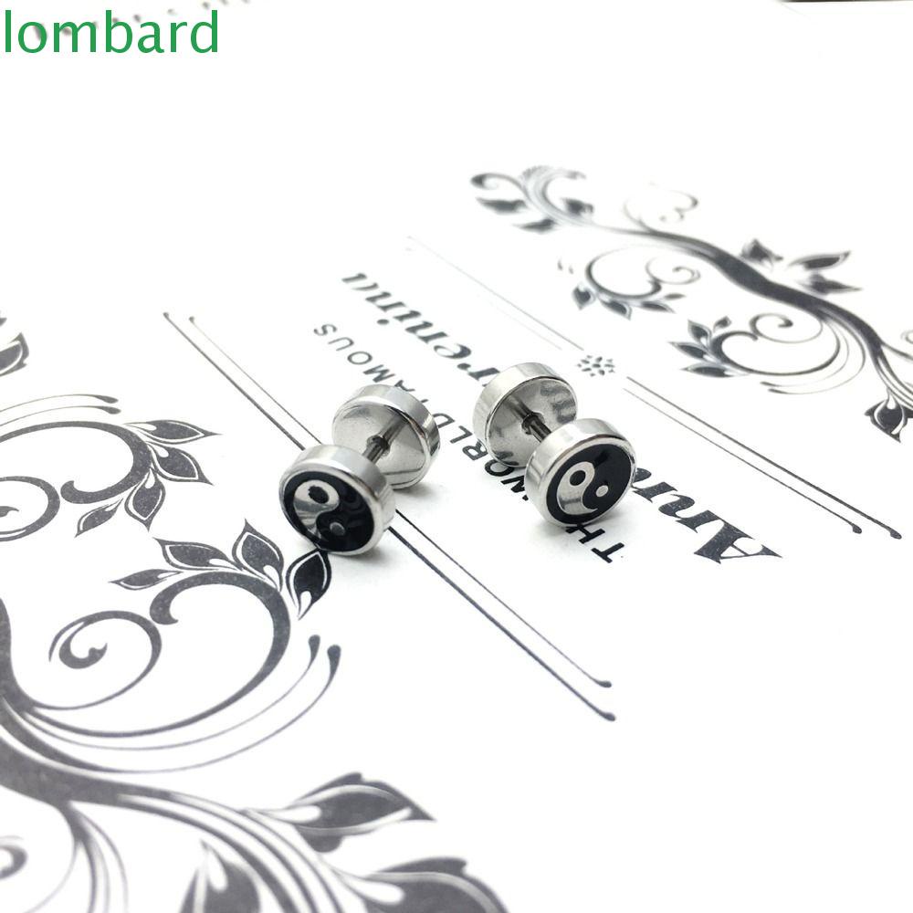 Bông Tai Hình Học Bằng Thép Không Gỉ Phong Cách Hàn Quốc Cho Nam