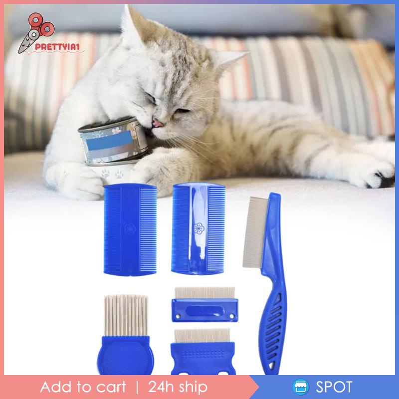 1 [Prettyia] Set 6 Lược Chải Lông Làm Sạch Lông Thú Cưng Thỏ Mèo