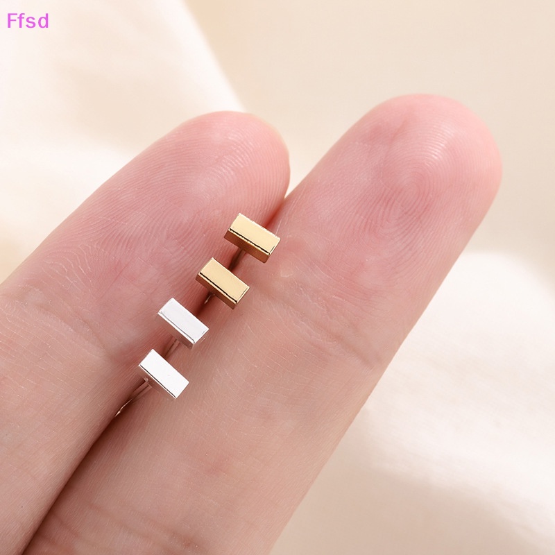 {Ffsd} Khuyên Tai Đinh Tán Vuông mini Đơn Giản Cho Cặp Đôi * Bán Chạy