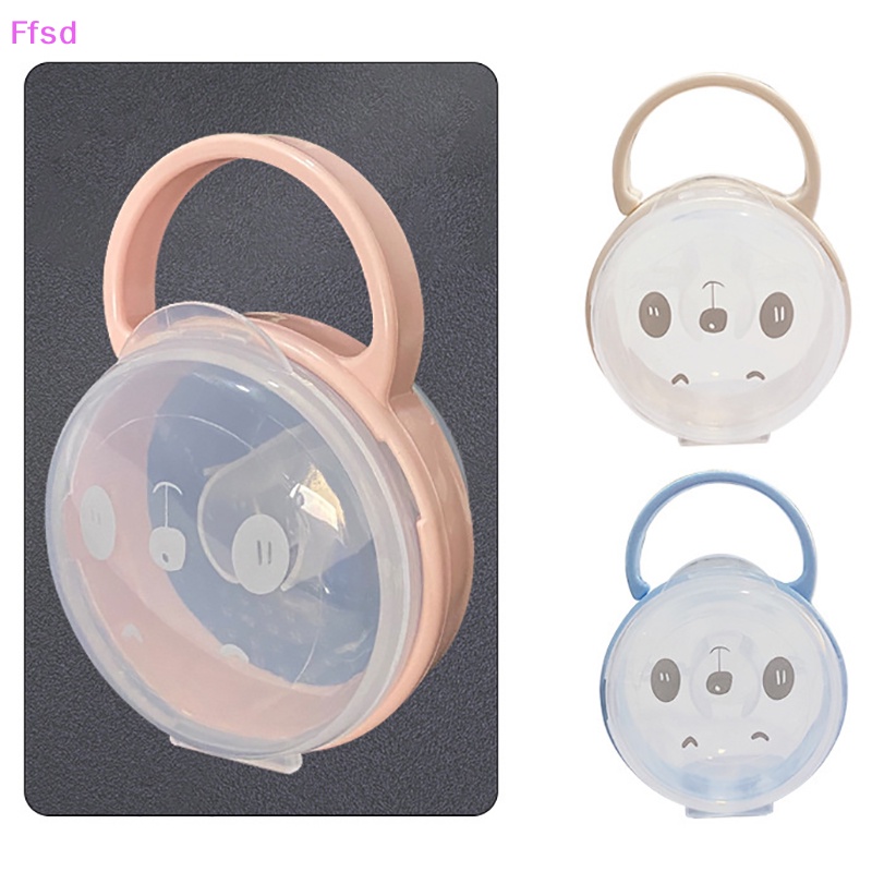 {Ffsd} Hộp Đựng Núm Vú Giả Trong Suốt Chống Bụi Có Tay Cầm Hoạt Hình Cho Bé * Bán Chạy