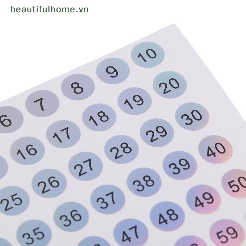Set 1-500 Nhãn Dán Đánh Dấu Số Laser Trang Trí Móng Nghệ Thuật